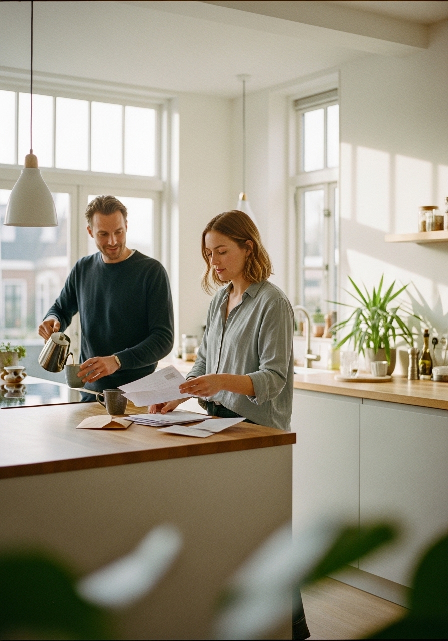 Gezin ervaart administratieve rust aan de keukentafel
